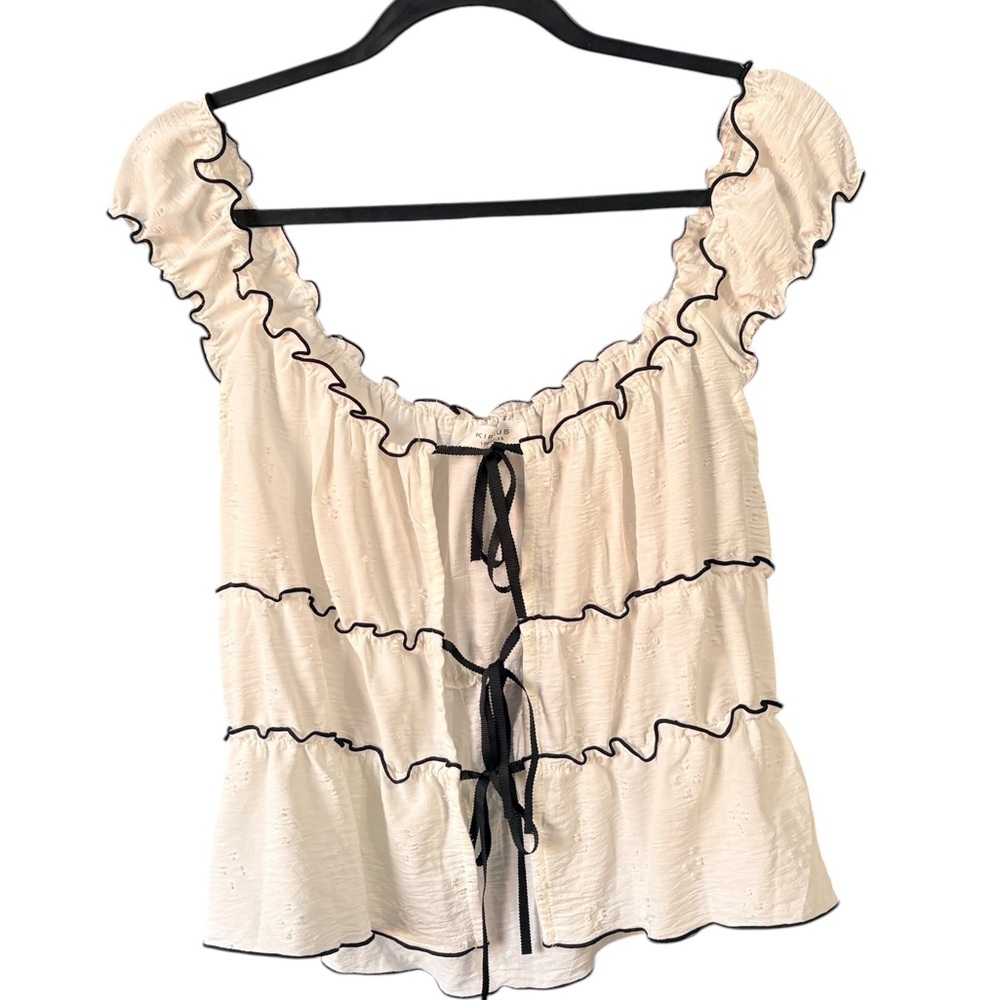 Elegant Cream Ruffle Top